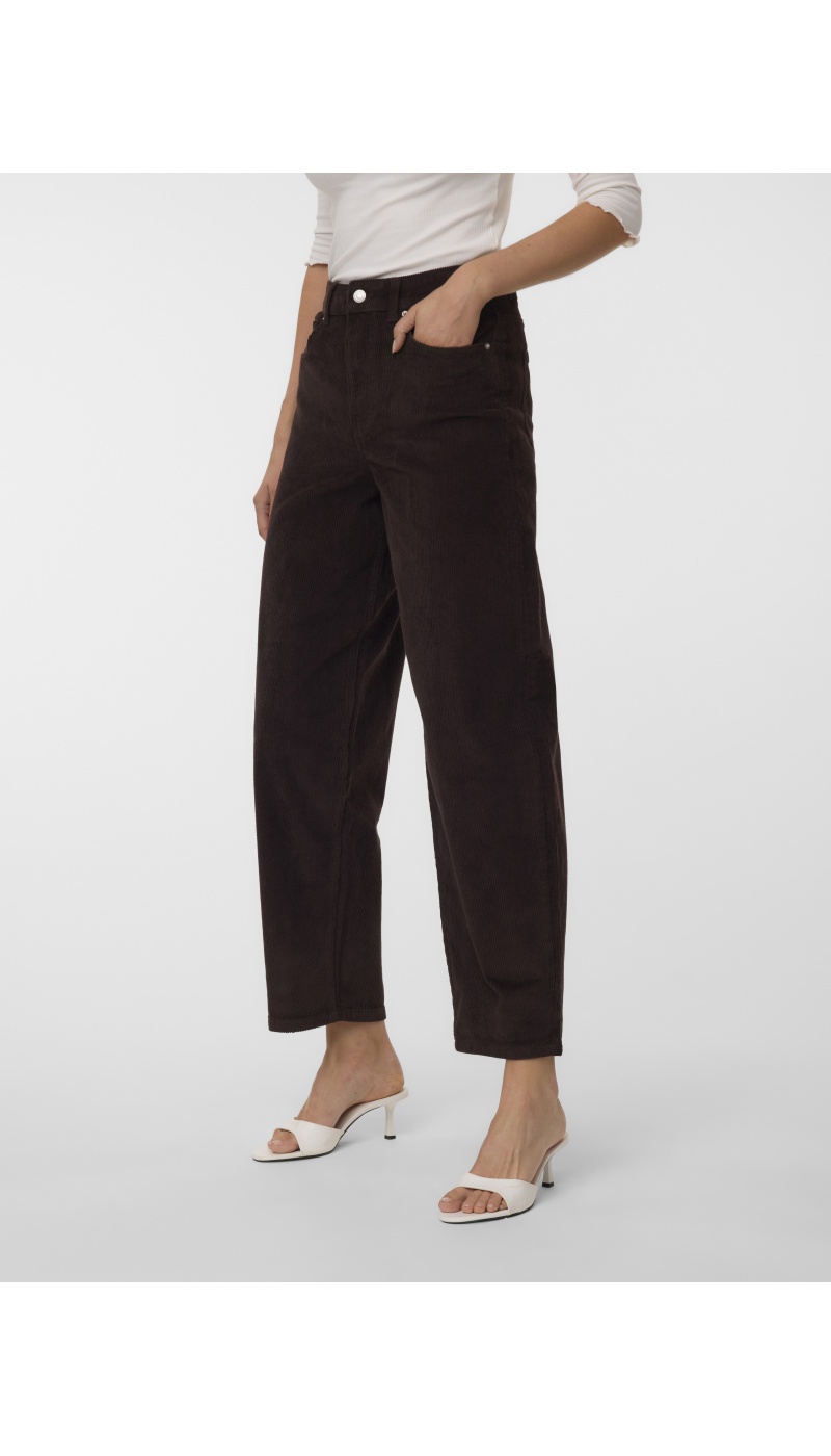 Pantalon Barrel Chocolate Torte VMBILLIE Longueur 32 Vero Moda - 1 | GIÙ